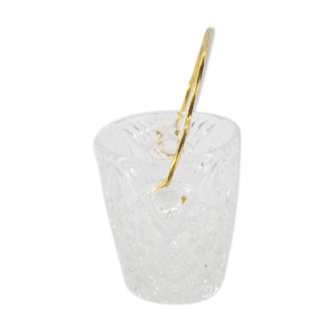 Seau à glace en verre doré