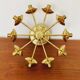 Lampe de plafond Sputnik en laiton par Kaiser Leuchten