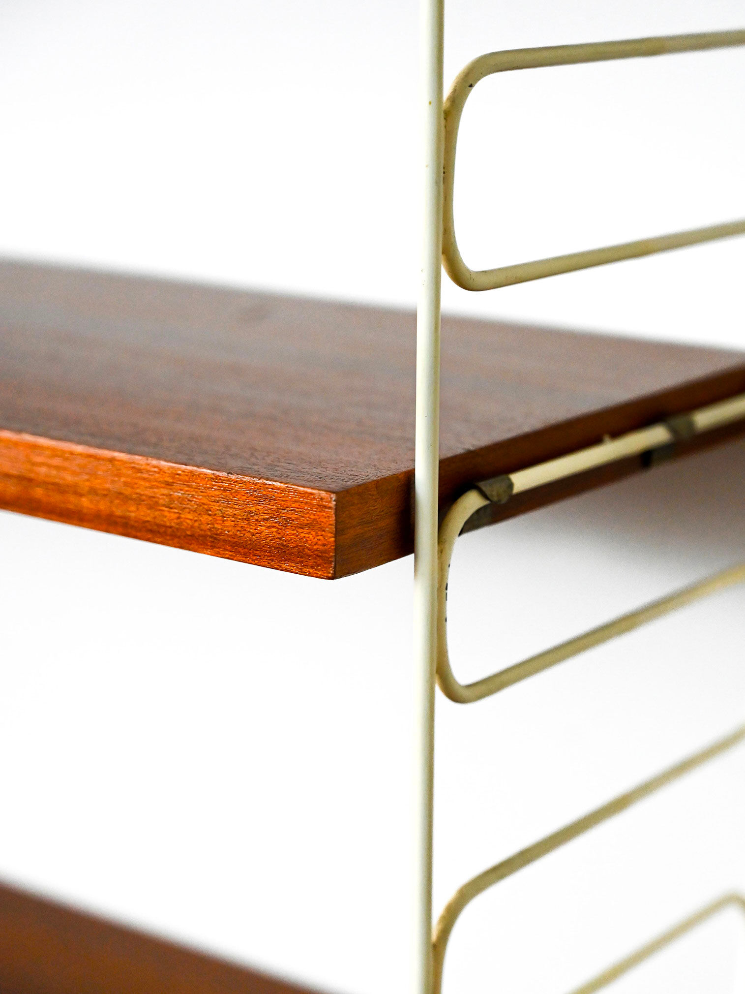 Swedish wood and metal shelving unit