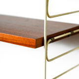 Swedish wood and metal shelving unit