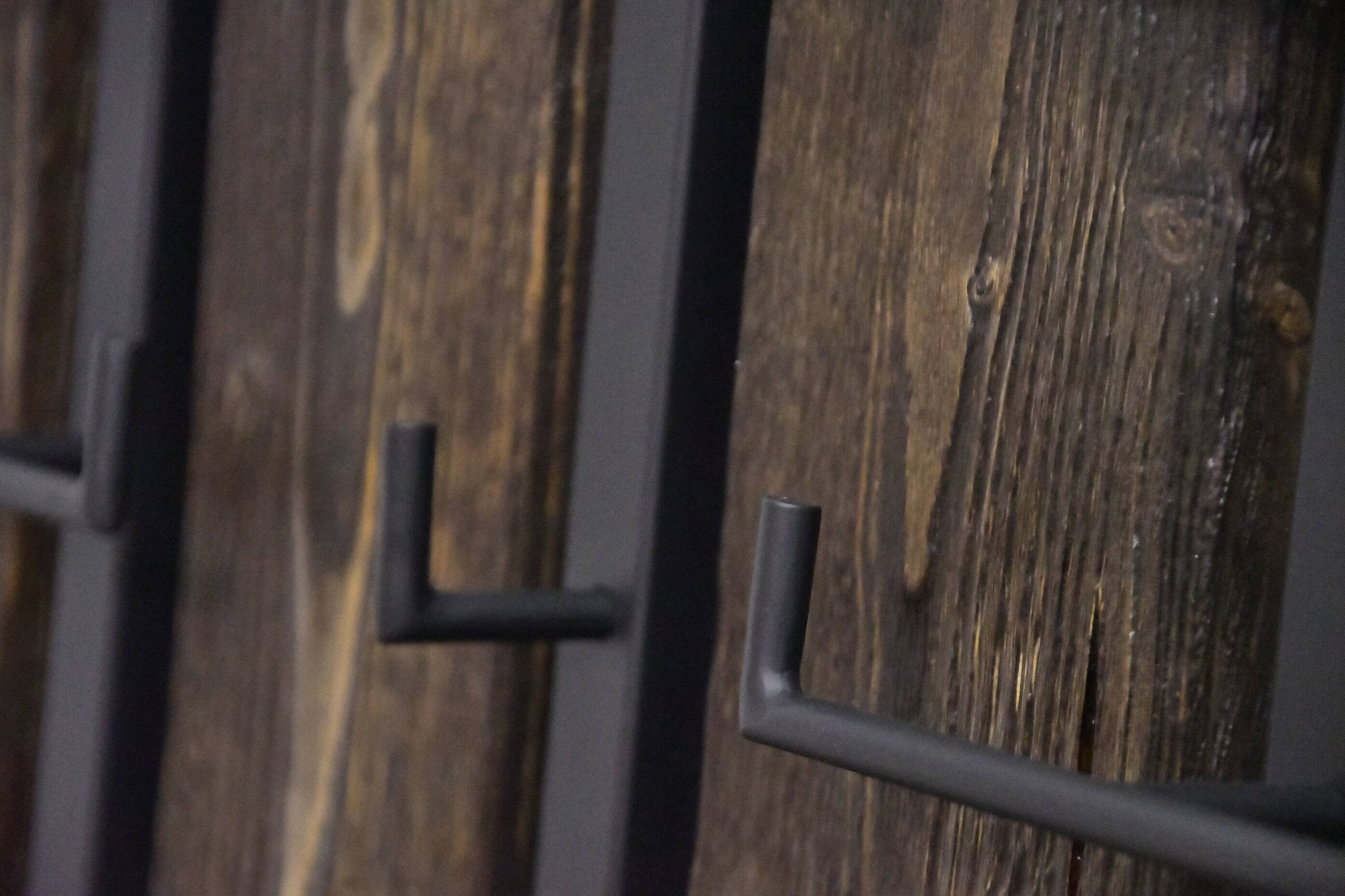 Vintage Metal and Wood Coat Rack with Hat Shelf, 1970s