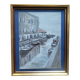 Venice Painting – Oil on old cardboard signed G. Brighenti – Frame