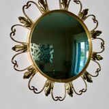 Curved witch eye mirror, 50s / 60s - 46cm
