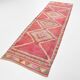 Red & Pink Oriental Vintage Runner Rug, 100x315Cm