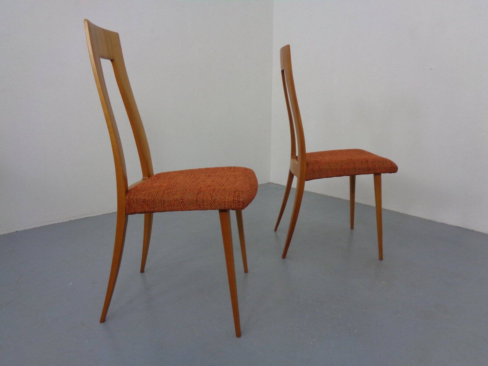 Cherry wood chairs by Ernst-Martin Dettinger, Germany, 1960s, set of 2.