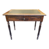 Side table with drawer and leather top