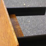 50s modernist coffee table in elm burl veneer