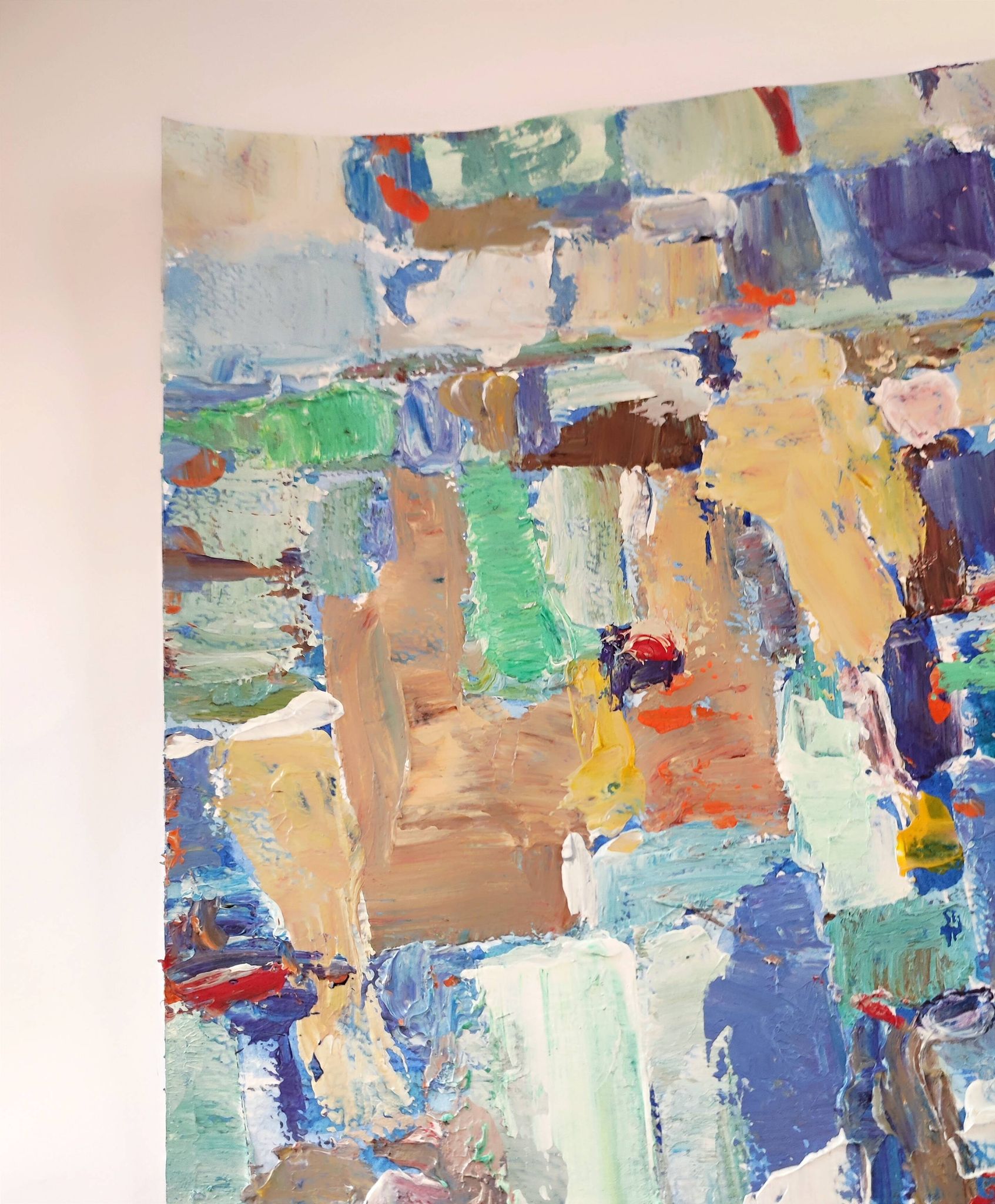 Peinture original Art abstrait technique mixte sur papier