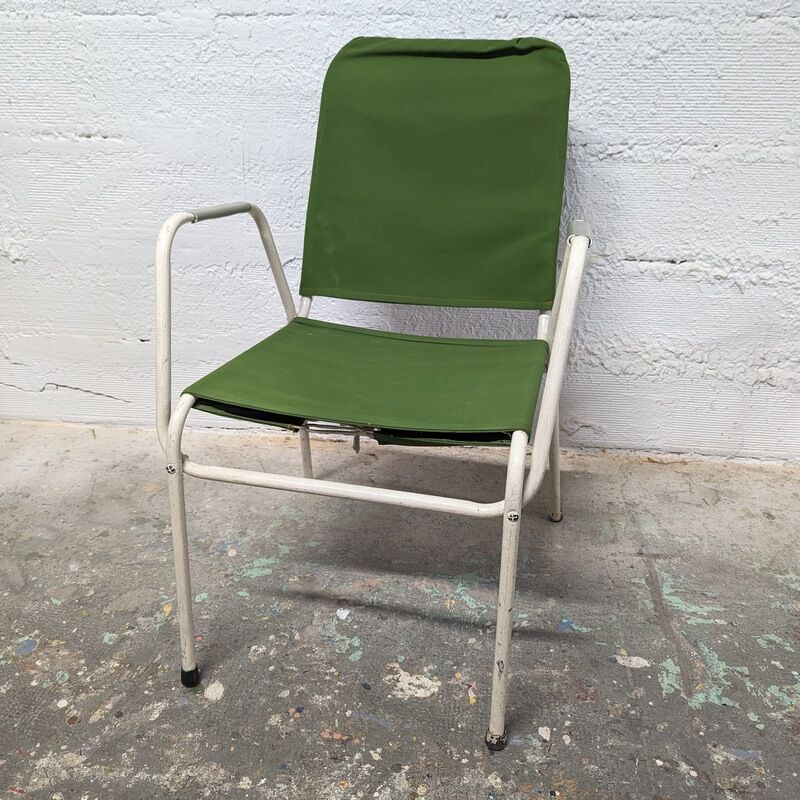 Fauteuil vintage métal et tissu