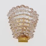 Pair of Mid-century Modern Italian "Rostrato" Murano Glass Sconces