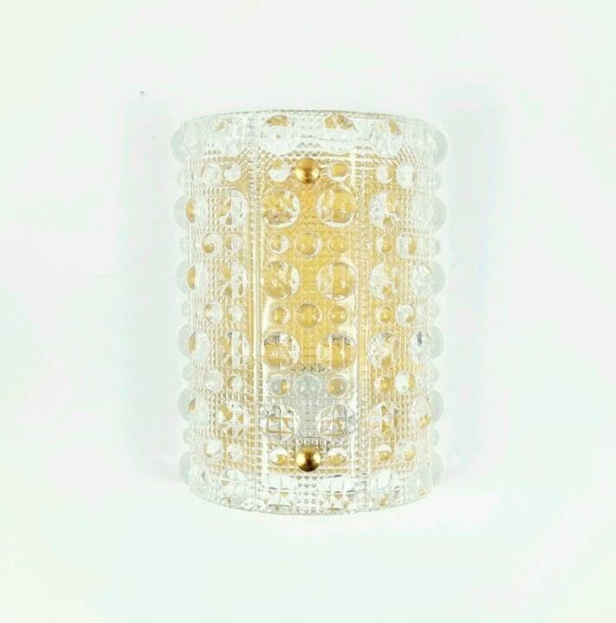 Mid-Century Scandinavian Glass & Brass Wall Lamp - C. Fagerlund, Orrefors