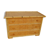 Chest of drawers bamboo and cannage, 1970s
