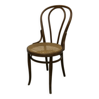 Chaise bistrot bois courbé cannage 1920