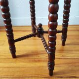 Antique turned wood spool stand