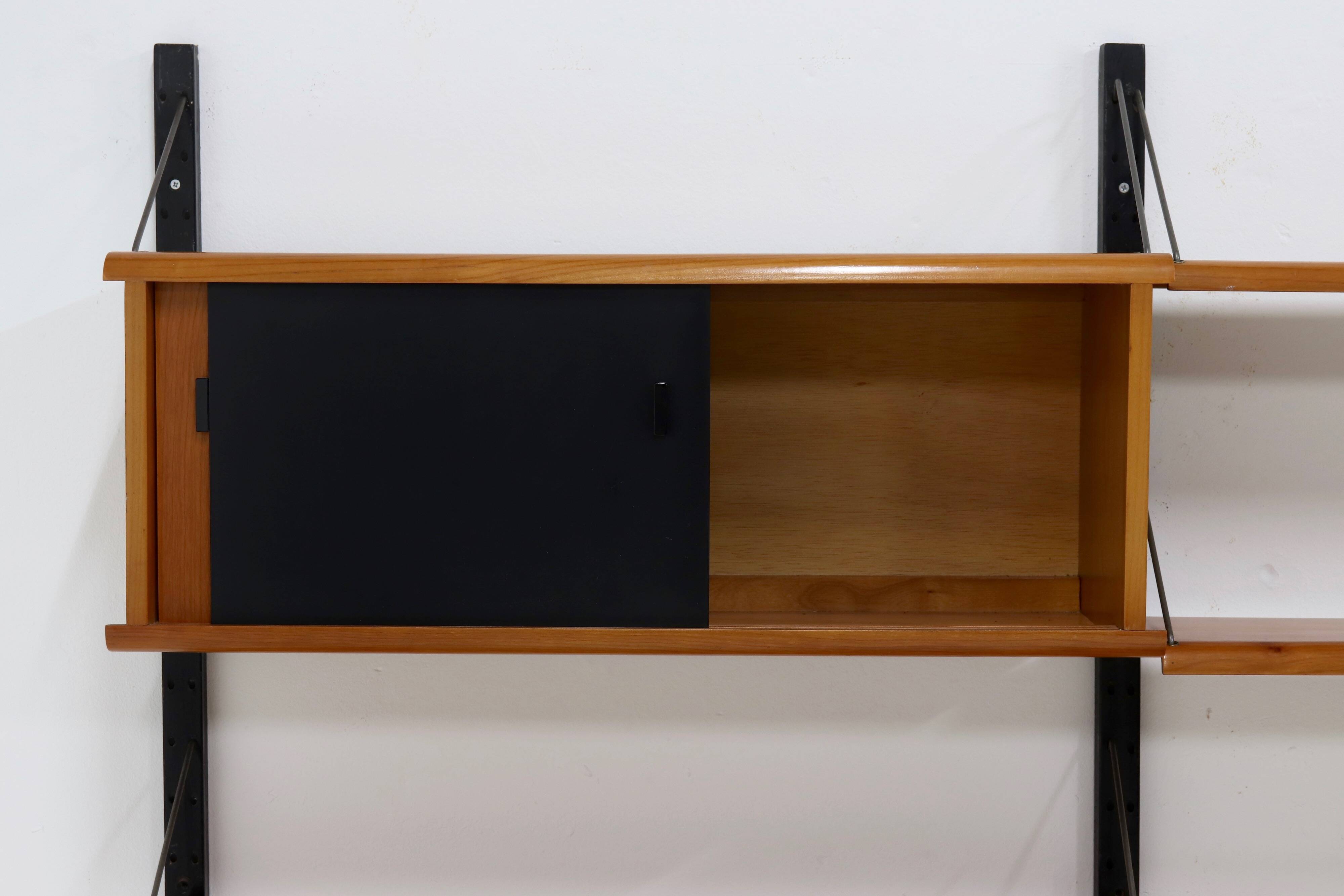 Rare Scandinavian Wall Mounted Plywood Shelving Unit 1950s