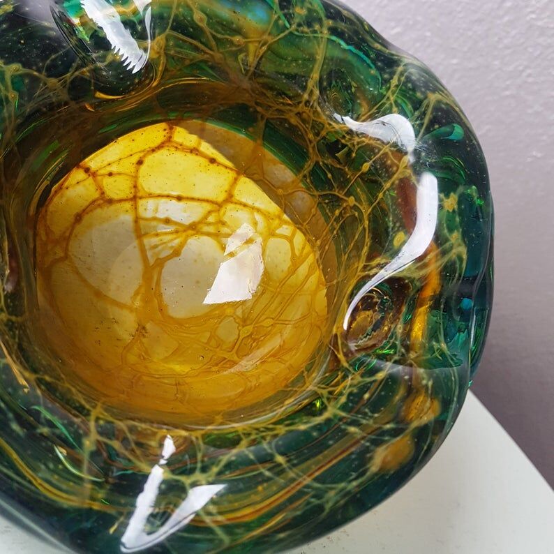 Mdina vintage glass design ashtray