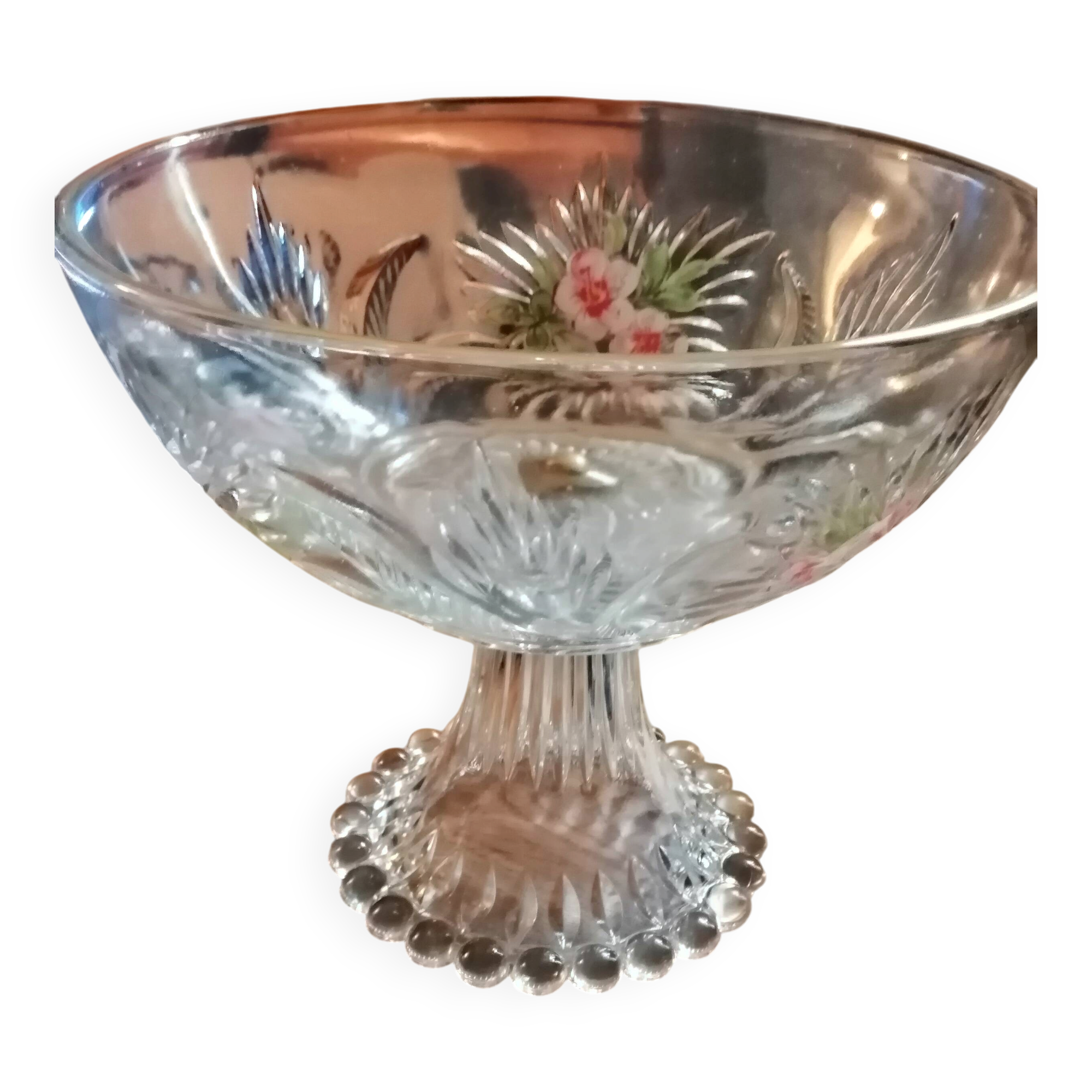 Vintage glass fruit bowl