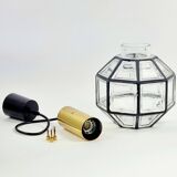 Mid-Century Glass & Brass Pendant Light from Limburg, Germany, 1960s/1970s