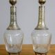 Pair of antique crystal and solid silver decanters.
