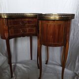 Pair of bedside tables "bean" style louis XV marked