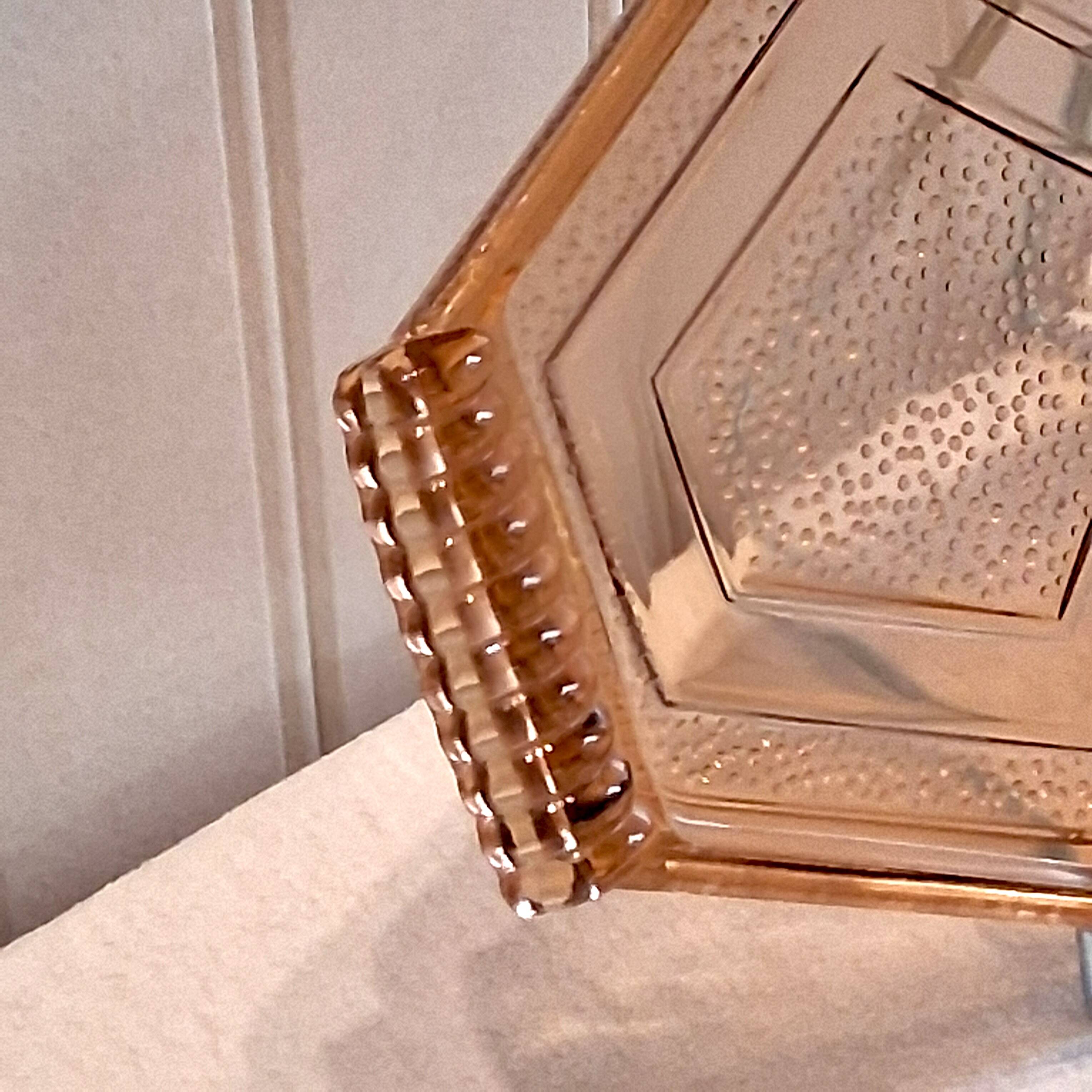 Art Deco style pink glass serving dish in very good condition.