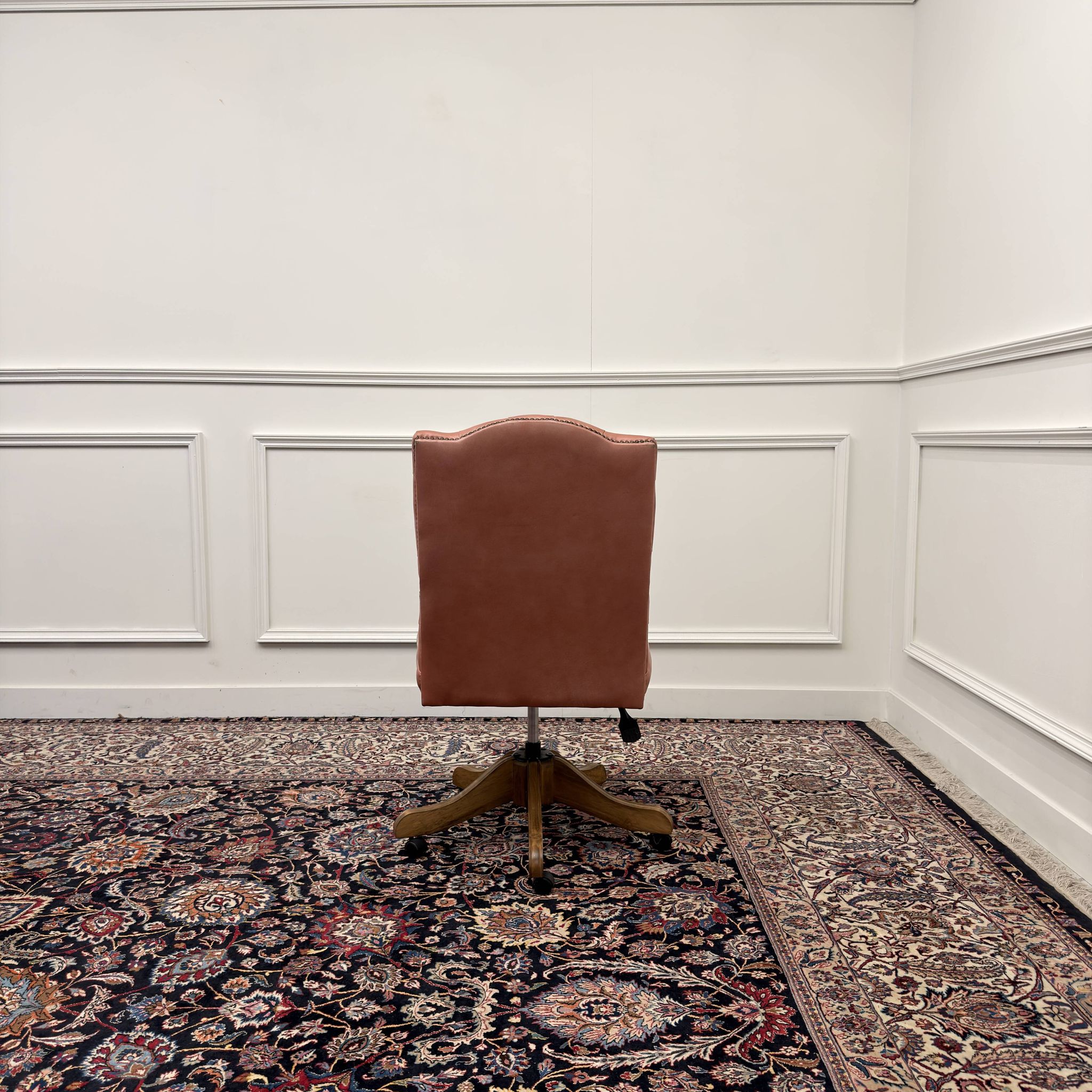 Classic English Salmon Colored Office Chair