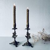 Pair of 19th century bronze candlesticks