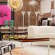 Studio Superego Modern Multicolor Plexiglass and Brass Feet Italian Coffee Table