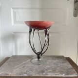 Antique Medusa Red Cup Vase Jozefina Krosno Octopus Blown Glass 30CM