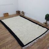 Azilal Vintage Rug 300x200 cm - Minimalist Design Cream and Black