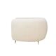 Curved Four-Seat Italian Sofa in White Bouclé Wool, Brass Legs