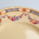 4 old flowered iron earth dessert plates