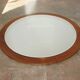 Round teak mirror, 1970s – vintage, diameter 70 cm