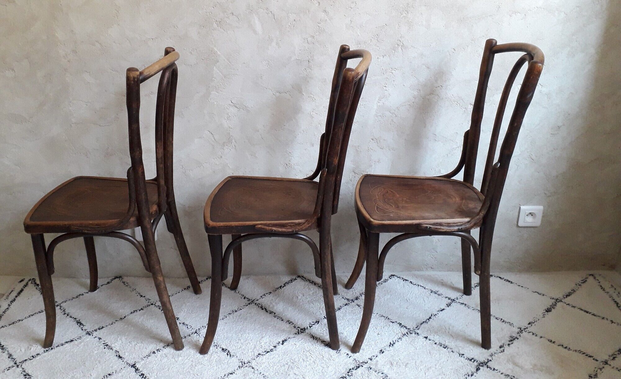Set de 3 chaises Thonet 1900 Mazowia Noworadomsk