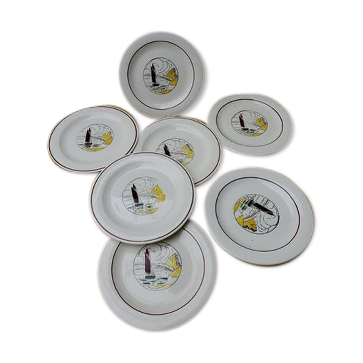 Set of 7 plates