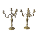 Pair of Louis XV style gilt bronze candlesticks / candelabras - H: 49 cm
