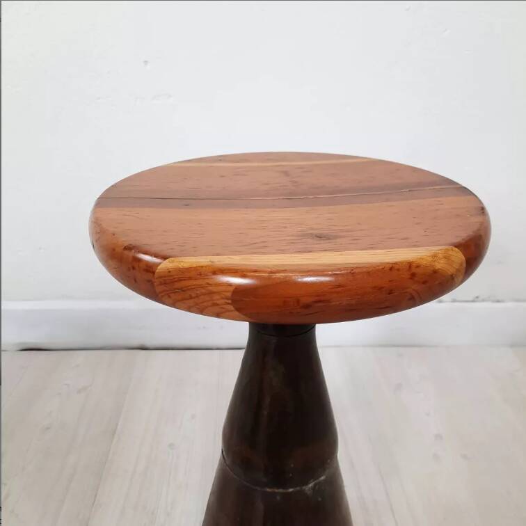 Pair of industrial stools foot in copper metal