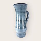 Blue ceramic pitcher Jacques Pouchain Dieulefit France 1960