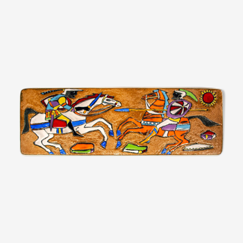 Bas-relief en céramique de bruno ugo pour hugo r.s.m. repubblica di s. marino anni '60