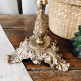 Duo of antique bronze chandeliers