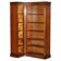 Vintage corner library in flame mahogany and hardwood, 2 pieces