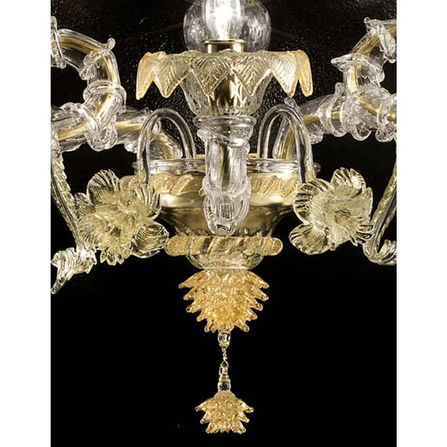 Verre de Murano Ca’ Rezzonico impérial de luxe avec feuille d'or