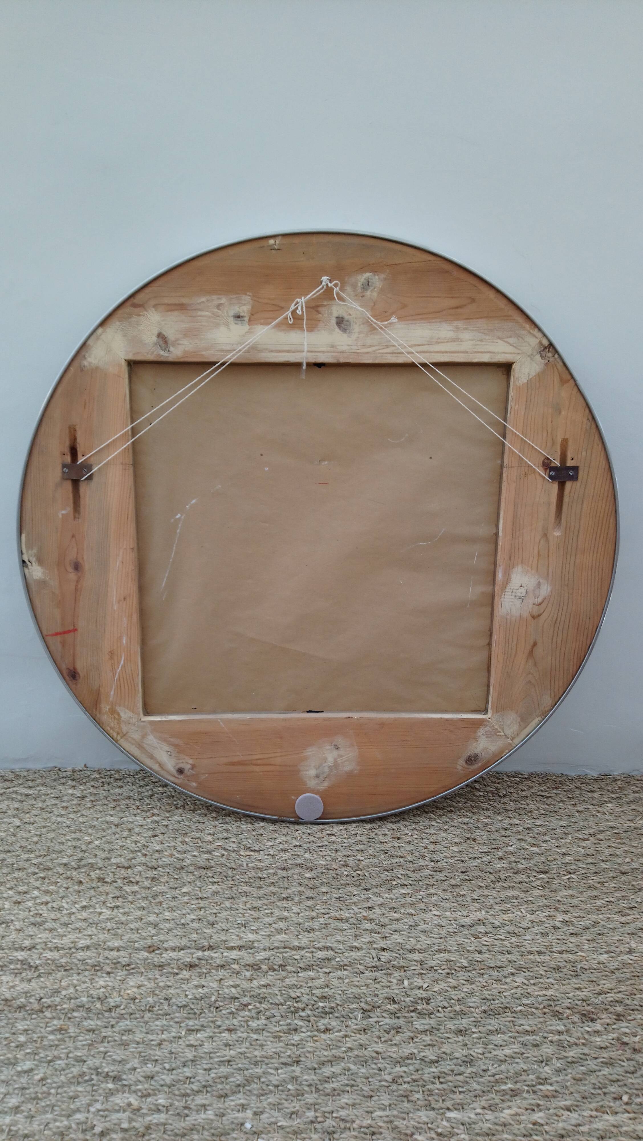 Barber round XXL mirror years 70 - 81x81cm