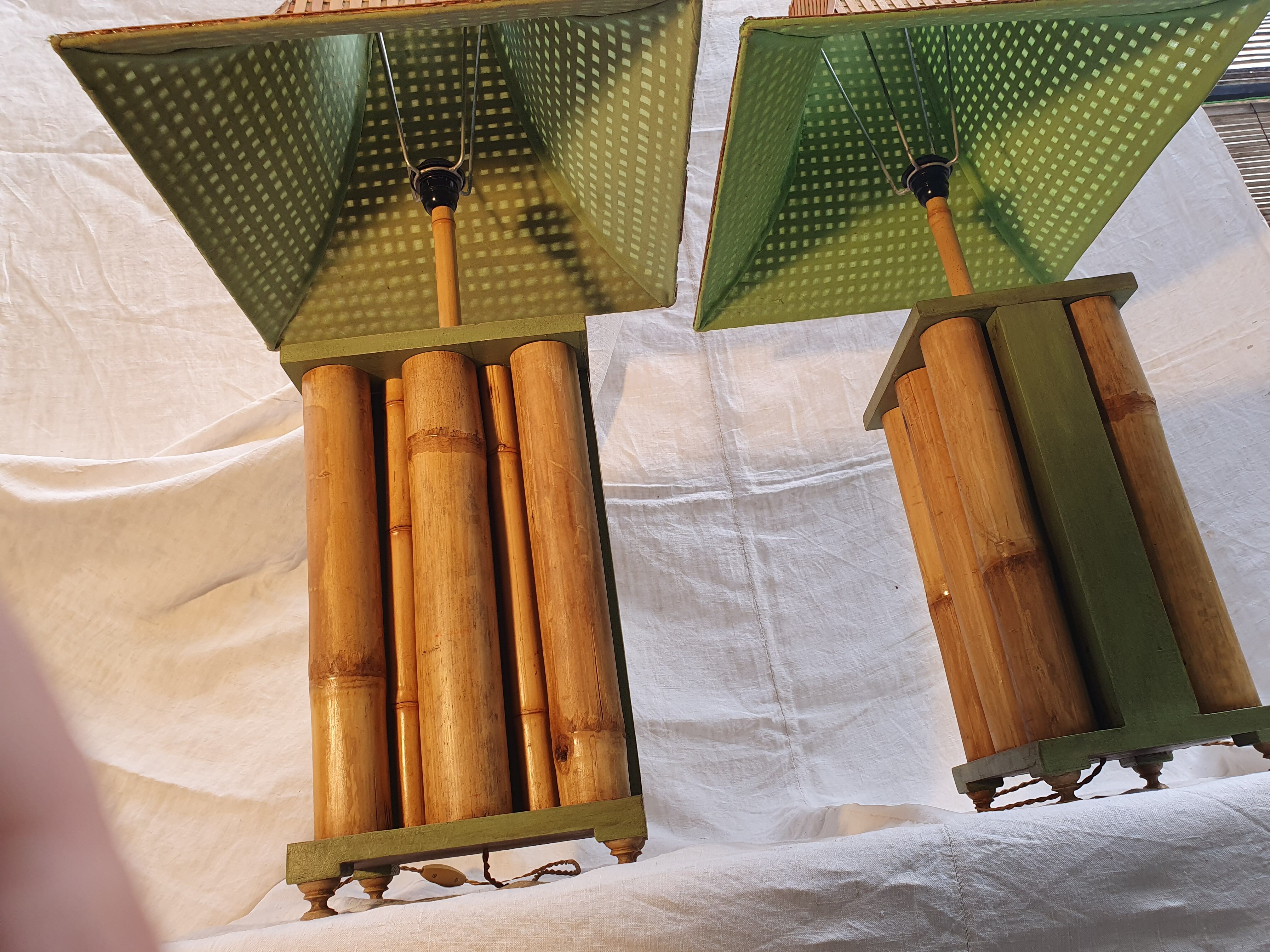Pair of large oriental-inspired lamps