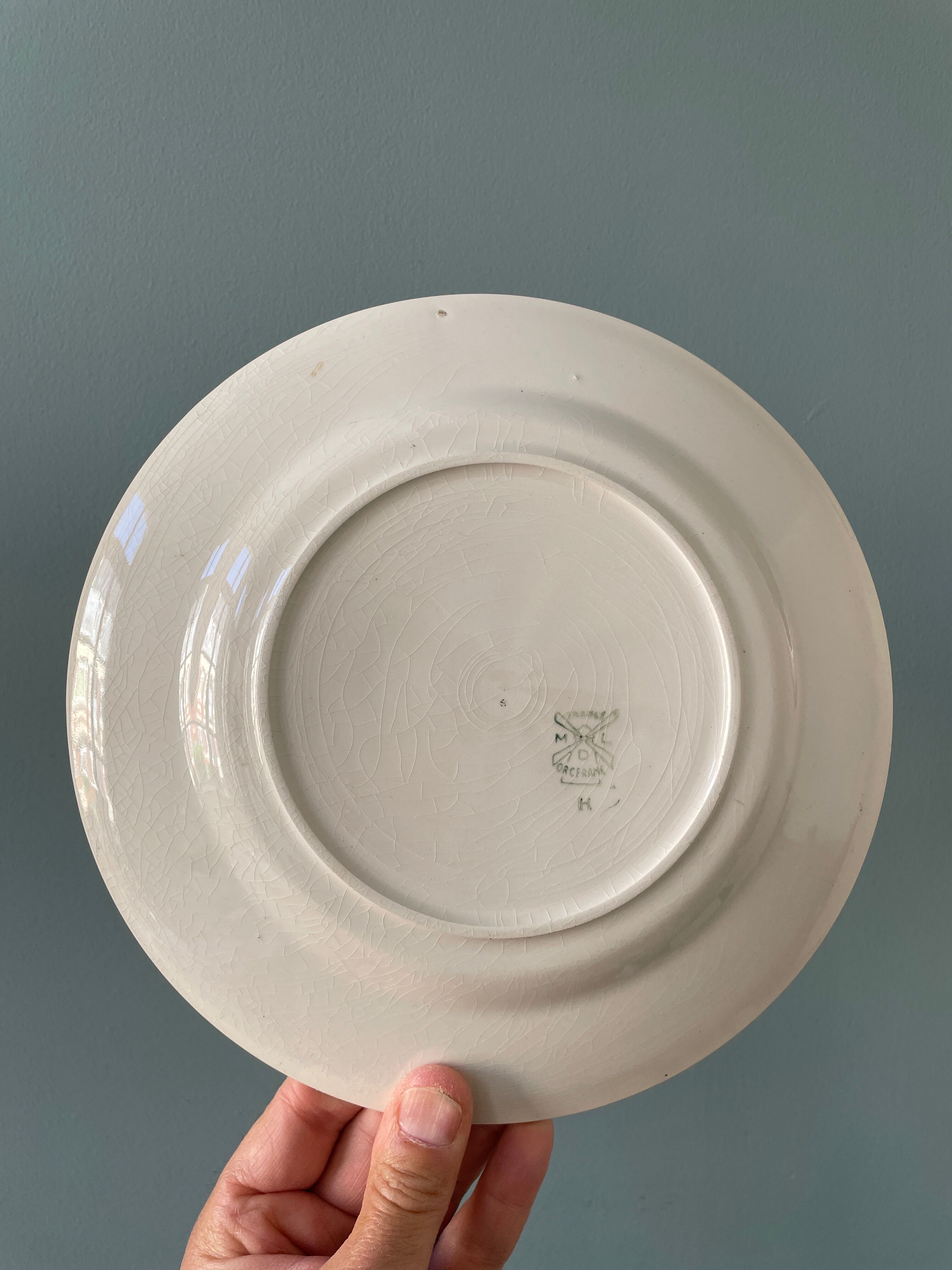 Series of 9 flat plates Saint Amand Les Eaux MDL Orcerame