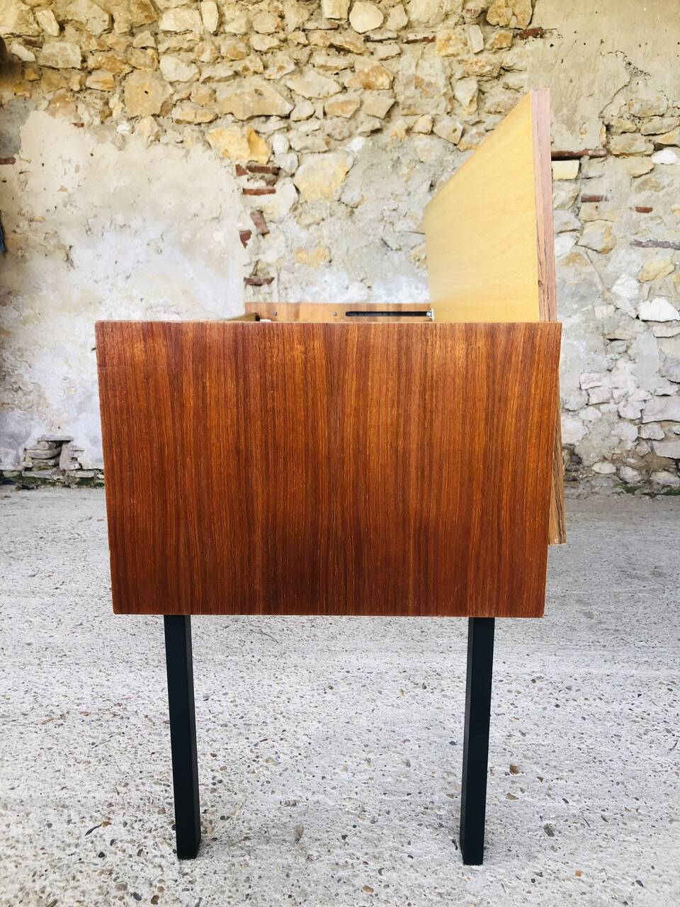 Teak storage unit with metal legs Circa 70's