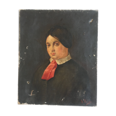 Portrait XIXe de femme vers 1850 huile sur toile