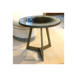 Treviso table in brass and red edition lacquer top
