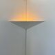 White lacquered metal corner wall light, France, 1970