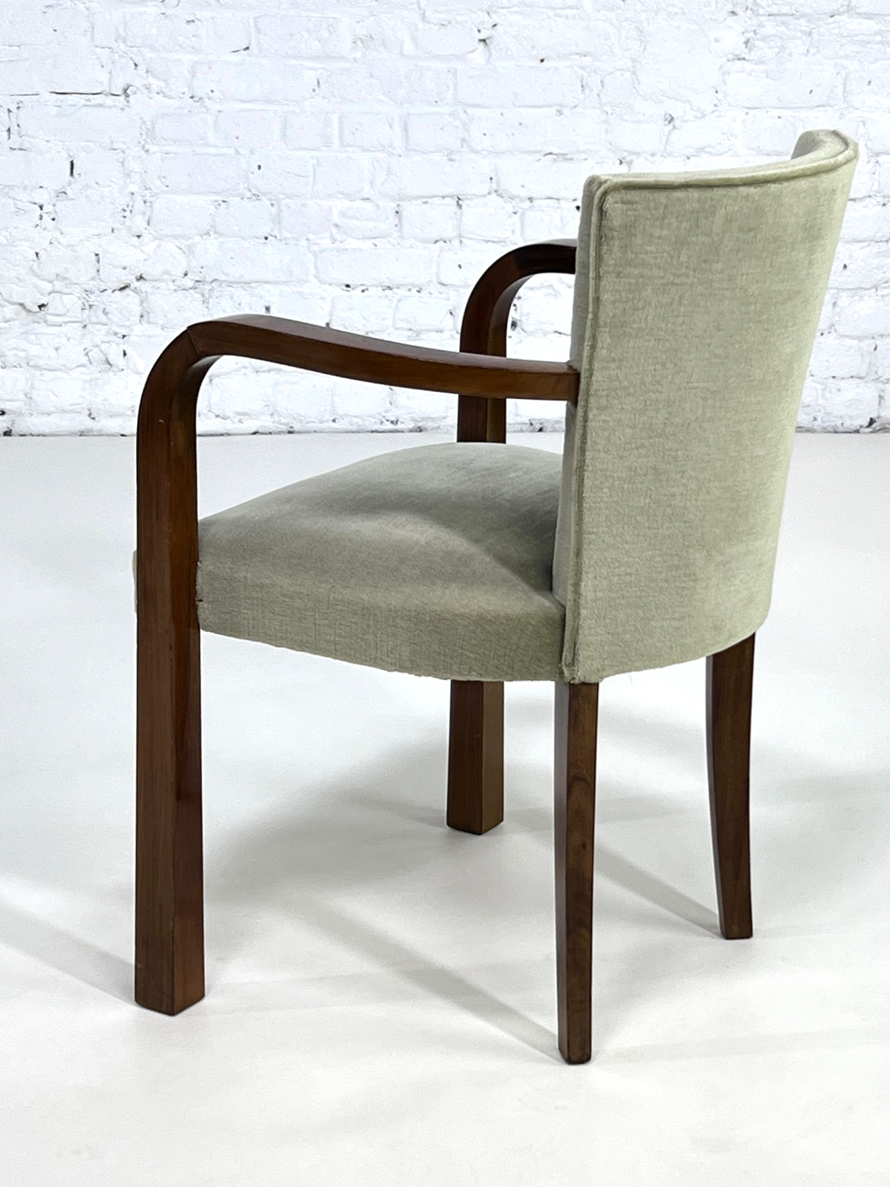 Pair of armchairs art deco 30/40 in wood and velvet